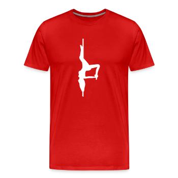 Pole Dance Silhouette - Männer Premium Bio T-Shirt - Rot - Vorne - Damien (186cm)