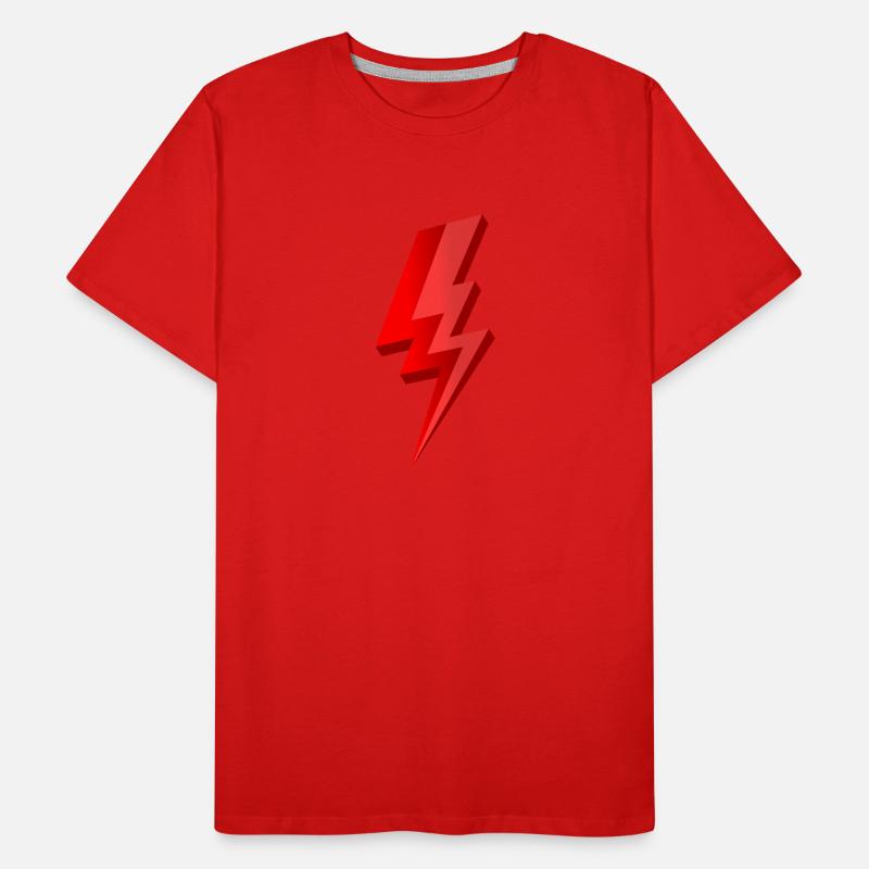 3D red lightning with glossy effect Men's Premium Organic T-Shirt