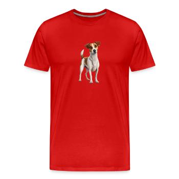 JOLI CHIEN - T-shirt bio Premium Homme - rouge - Devant - Damien (186cm)