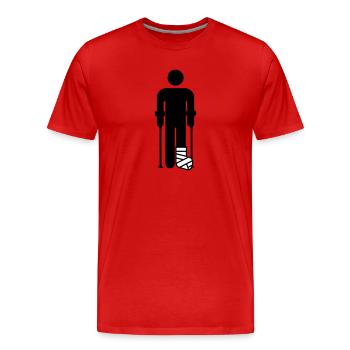 Jambes en plâtre - T-shirt bio Premium Homme - rouge - Devant - Damien (186cm)