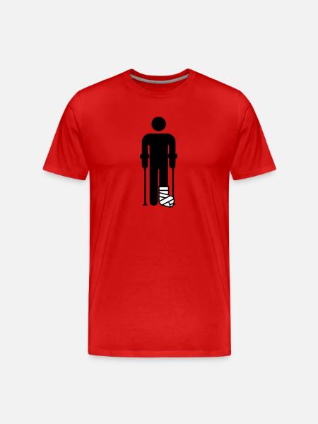Gipsbein - Männer Premium Bio T-Shirt - Rot