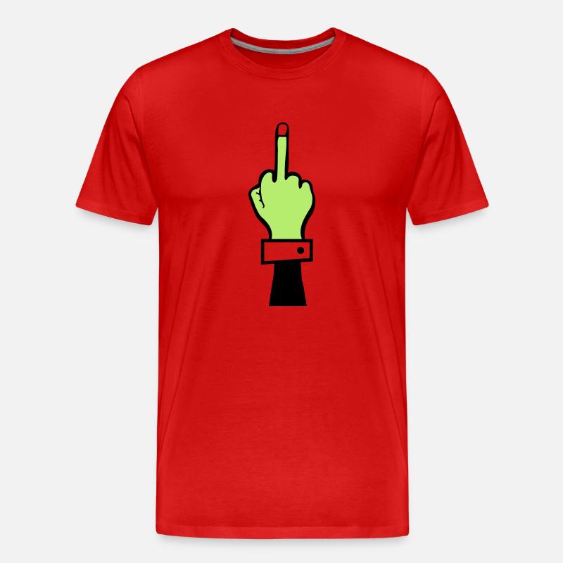 zombie hand mittelfinger - Männer Premium Bio T-Shirt - Rot