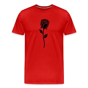 Pink Flower - Men's Premium Organic T-Shirt - red - Front - Damien (186cm)