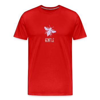 Purple Pastel Bee Gentle Bee Be Gentle - Men's Premium Organic T-Shirt - red - Front - Damien (186cm)