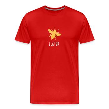 Gelb Bee Elated Biene Be Elated - Männer Premium Bio T-Shirt - Rot - Vorne - Damien (186cm)