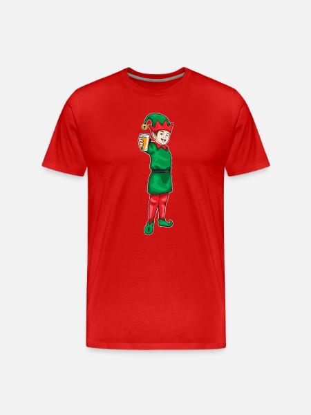 Elf Weihnachten Saft - Männer Premium Bio T-Shirt - Rot