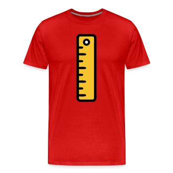 Scale Ruler Tool Office - Men's Premium Organic T-Shirt - red - Front - Damien (186cm)