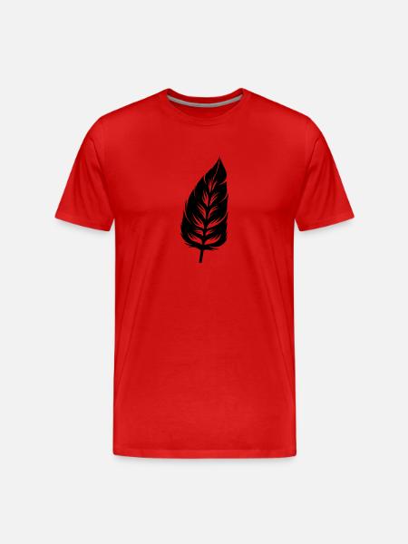 Feder - Männer Premium Bio T-Shirt - Rot