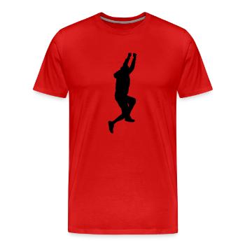 Mann Körper Silhouette Vektor-Design - Männer Premium Bio T-Shirt - Rot - Vorne - Damien (186cm)