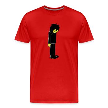 Sad unhappy emo long black hair - Men's Premium Organic T-Shirt - red - Front - Damien (186cm)