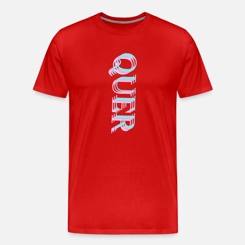 QUER - Männer Premium Bio T-Shirt - Rot