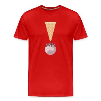Une glace, un point c'est tout! - T-shirt bio Premium Homme - rouge - Devant - Damien (186cm)