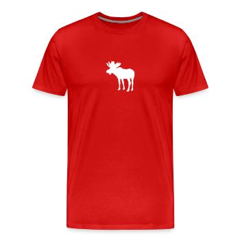 Elch - Moose - Elk - Männer Premium Bio T-Shirt - Rot - Vorne - Damien (186cm)