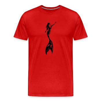Ink Mermaid - Men's Premium Organic T-Shirt - red - Front - Damien (186cm)