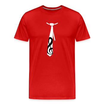 Musik Notenschlüssel Note Krawatte Anlass Stil - Männer Premium Bio T-Shirt - Rot - Vorne - Damien (186cm)