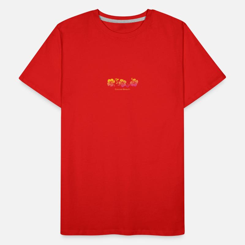 Cocoa Beach Florida Hibiscus Souvenir Vacation Men's Premium Organic T-Shirt