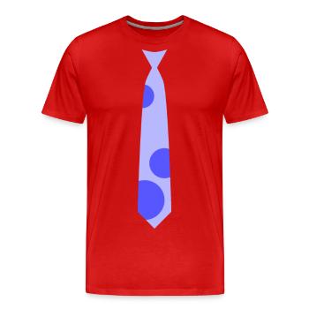 Tshirt cravate - version bleu clair - T-shirt bio Premium Homme - rouge - Devant - Damien (186cm)