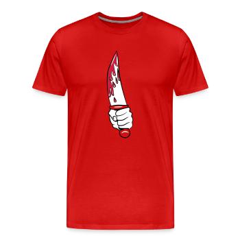 Horror messer cool - Männer Premium Bio T-Shirt - Rot - Vorne - Damien (186cm)