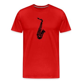 saxophone - T-shirt bio Premium Homme - rouge - Devant - Damien (186cm)