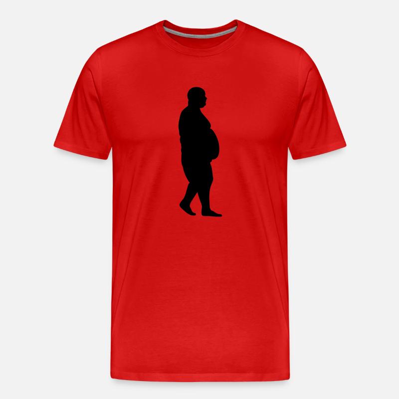 fat human silhouette - Männer Premium Bio T-Shirt - Rot