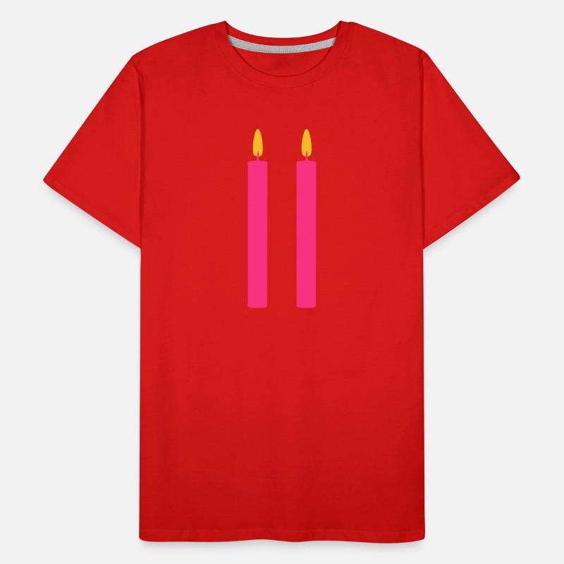 2 Candles / / two / / Second Birthday / / second Men's Premium Organic T-Shirt