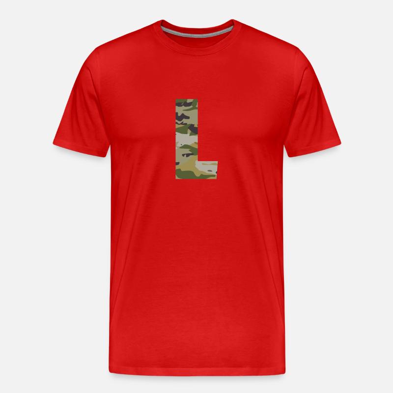 Tarnbuchstabe L - Männer Premium Bio T-Shirt - Rot