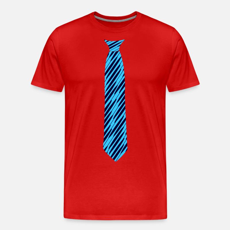 krawatte muster schraeg blau - Männer Premium Bio T-Shirt - Rot