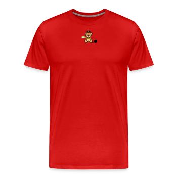 Pixel MiniBär Gefangener - Männer Premium Bio T-Shirt - Rot - Vorne - Damien (186cm)