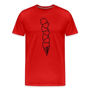 Eis Eiscreme Waffeleis Gelateria Eisdiele Gelato - Männer Premium Bio T-Shirt - Rot - Vorne - Damien (186cm)