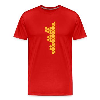 Honeycombs Pattern - Men's Premium Organic T-Shirt - red - Front - Damien (186cm)