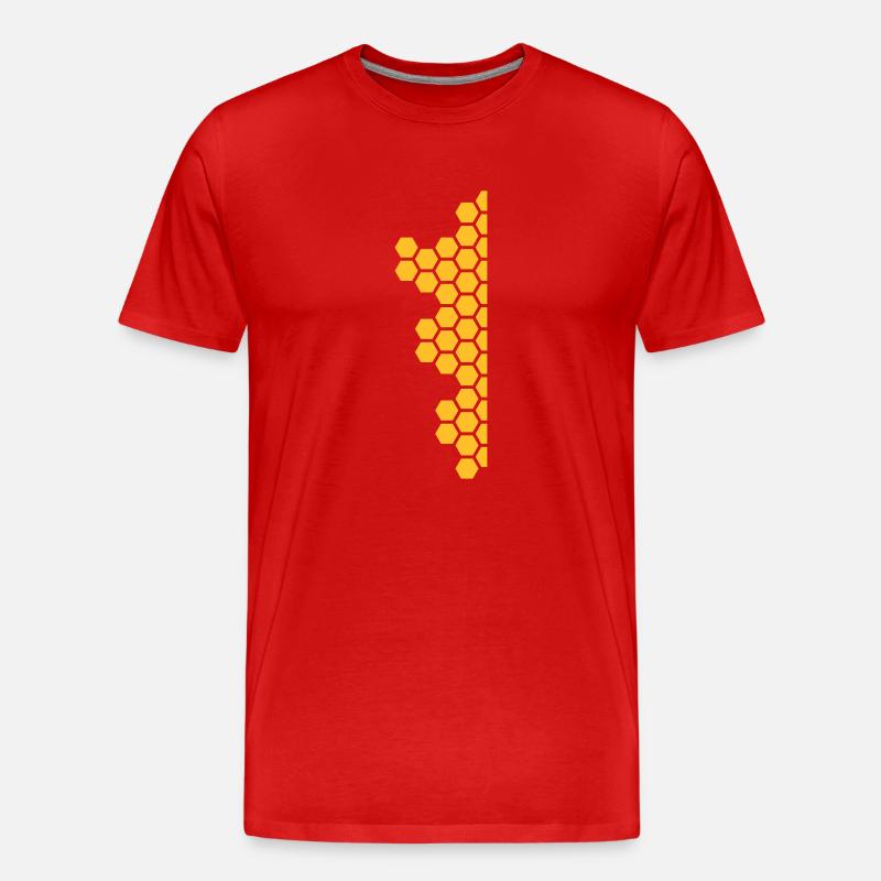 Honeycombs Pattern - Männer Premium Bio T-Shirt - Rot