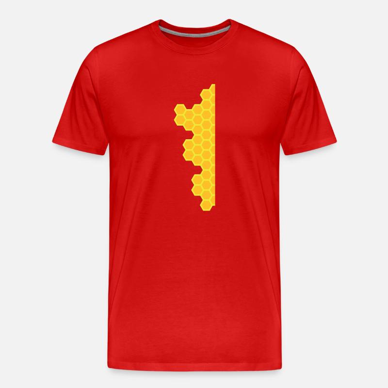 Honeycombs - Männer Premium Bio T-Shirt - Rot