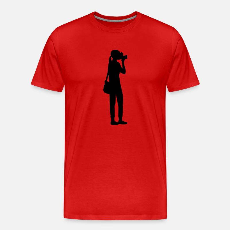 Fotografin - Männer Premium Bio T-Shirt - Rot