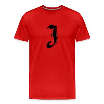 J - Men's Premium Organic T-Shirt - red - Front - Damien (186cm)