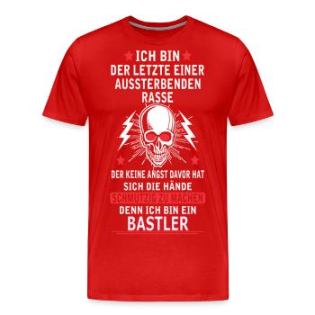 BASTLER - Männer Premium Bio T-Shirt - Rot - Vorne - Damien (186cm)