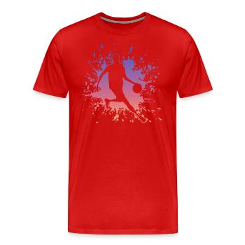 Basketball, Baller, Player, Streetball - Männer Premium Bio T-Shirt - Rot - Vorne - Damien (186cm)