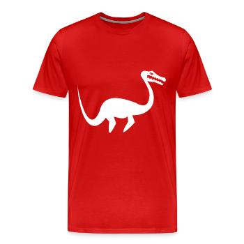 Plesiosaurus, monstres marins et conception du Loch Ness - T-shirt bio Premium Homme - rouge - Devant - Damien (186cm)