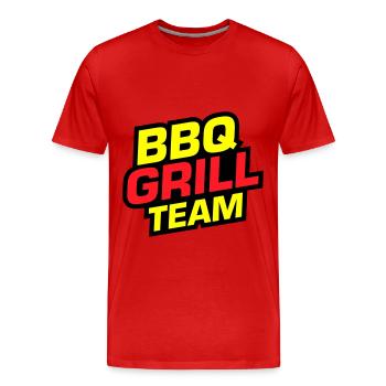 Grill Bbq BarbecueTeam - Männer Premium Bio T-Shirt - Rot - Vorne - Damien (186cm)