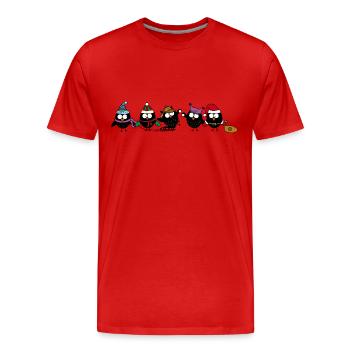 Winter owls - Männer Premium Bio T-Shirt - Rot - Vorne - Damien (186cm)
