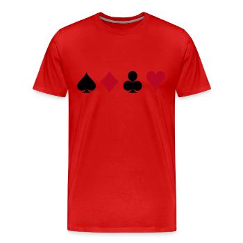 Jeu De Cartes - Carte à jouer - T-shirt bio Premium Homme - rouge - Devant - Damien (186cm)