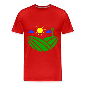 Farm Farmer - Men's Premium Organic T-Shirt - red - Front - Damien (186cm)