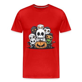 Fête d’Halloween Trick Or Treat - T-shirt bio Premium Homme - rouge - Devant - Damien (186cm)