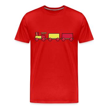 Spielzeug Zug Kind - Männer Premium Bio T-Shirt - Rot - Vorne - Damien (186cm)