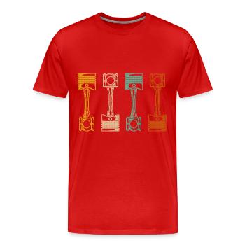 Retro Automechaniker - Männer Premium Bio T-Shirt - Rot - Vorne - Damien (186cm)