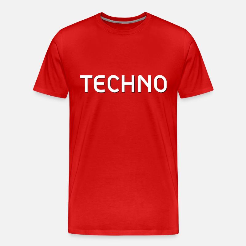 Techno-White - Männer Premium Bio T-Shirt - Rot