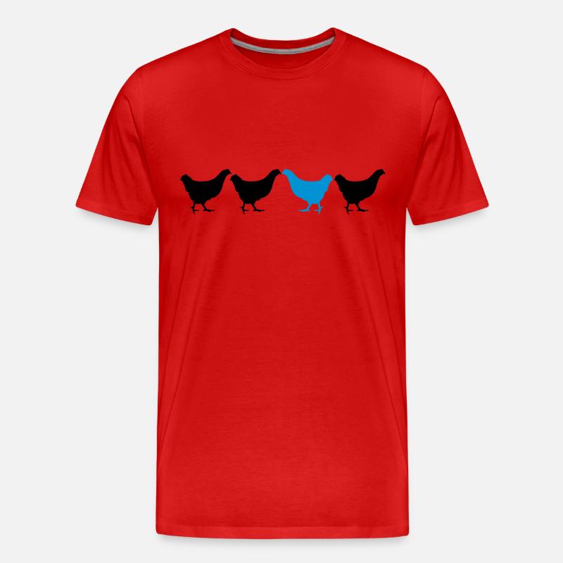 Be Different Huhn - Männer Premium Bio T-Shirt - Rot