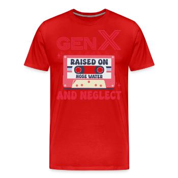 Generation X Humor - Männer Premium Bio T-Shirt - Rot - Vorne - Damien (186cm)