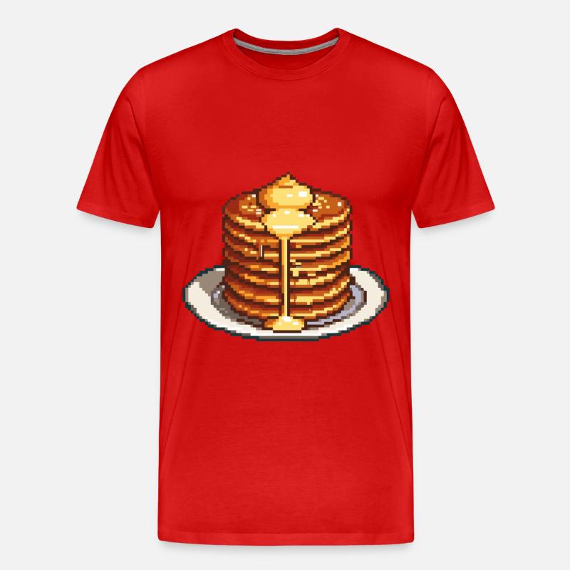 Pancake Pixel Symbol - Männer Premium Bio T-Shirt - Rot