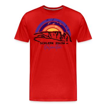 Sciliar Schlern Dolomiten Südtirol Italien Wandern - Männer Premium Bio T-Shirt - Rot - Vorne - Damien (186cm)