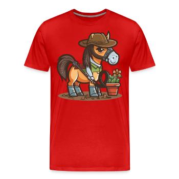 Pouces et sabots verts - T-shirt bio Premium Homme - rouge - Devant - Damien (186cm)